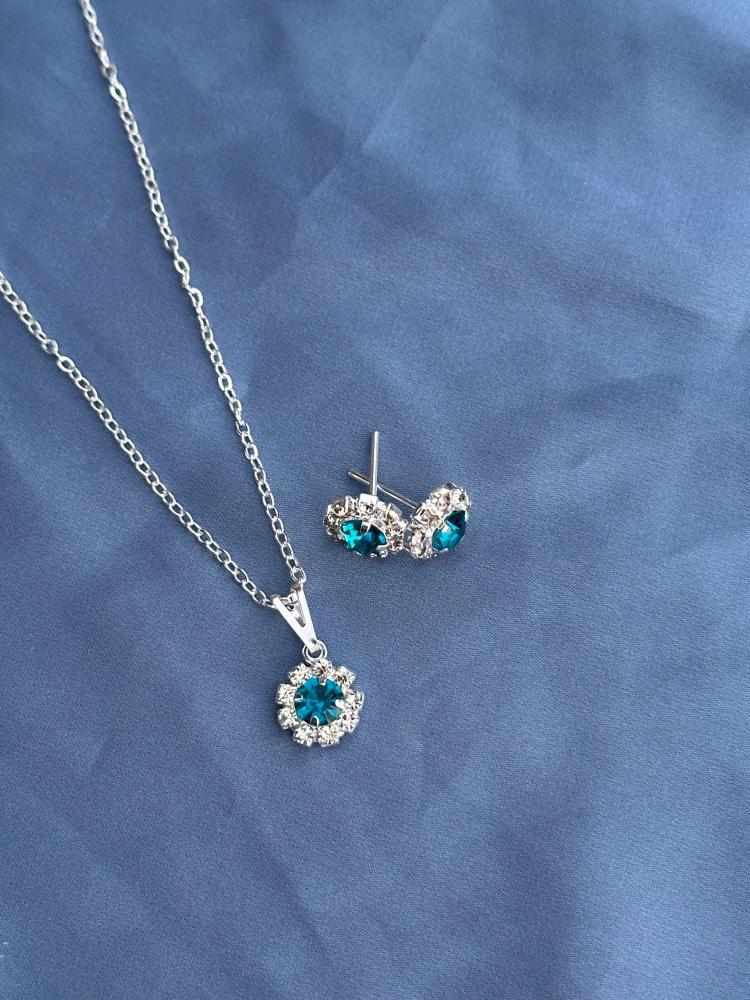 Conjunto Turquesa cravejado 