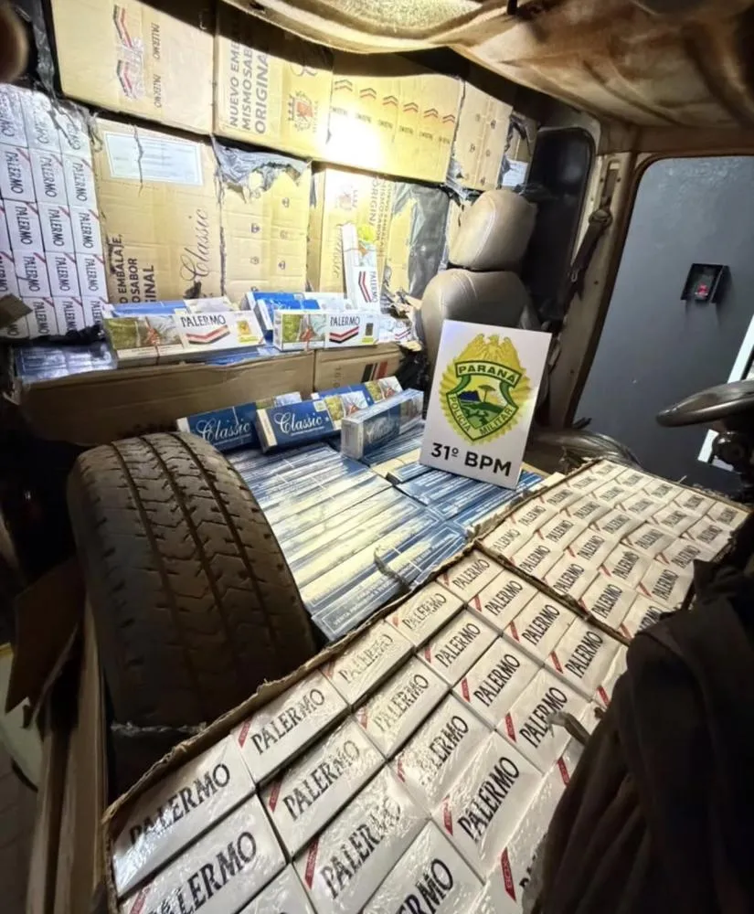 PATRULHA RURAL APREENDE CARGA DE CIGARROS CONTRABANDEADOS AVALIADA EM R$ 750 MIL EM NOVA AURORA
