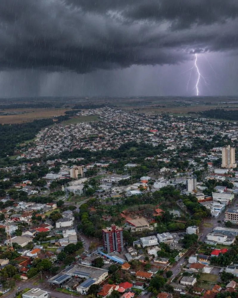 Cafelândia tem alerta vermelho para tempestades nesta segunda-feira